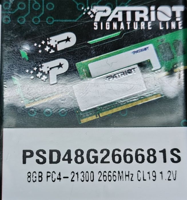 Pamięć RAM Patriot Signature 8GB DDR4 SO-DIMM 2666MHz PSD48G266681S