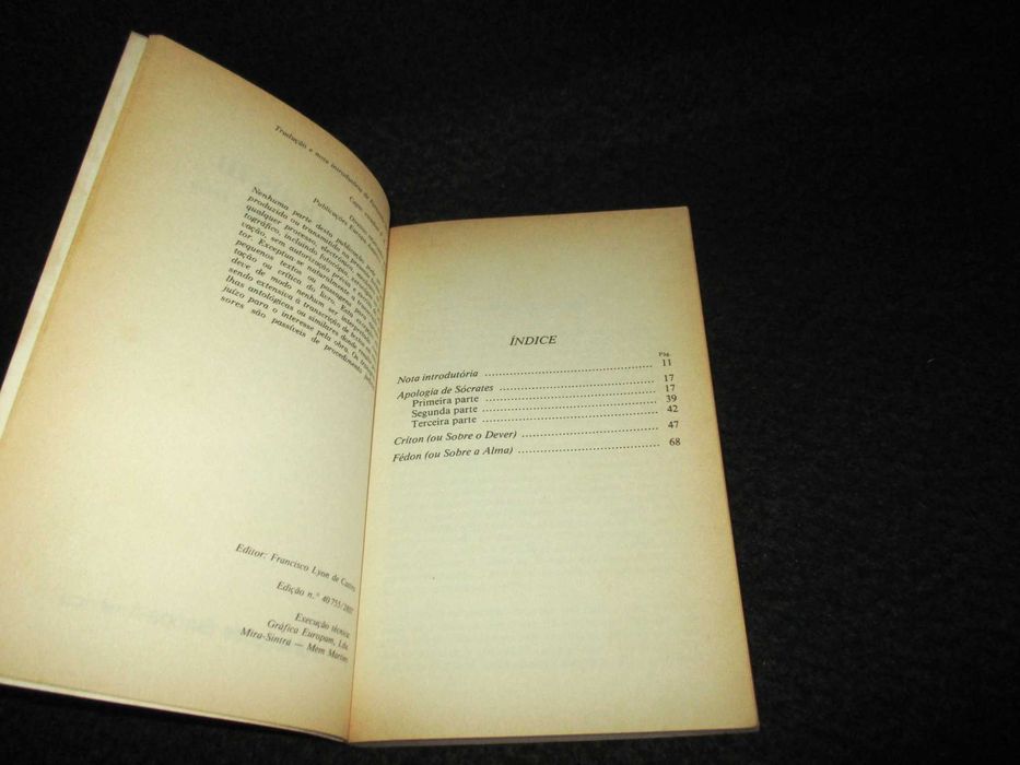 Livro Diálogos III Platão Livros de Bolso Europa-América