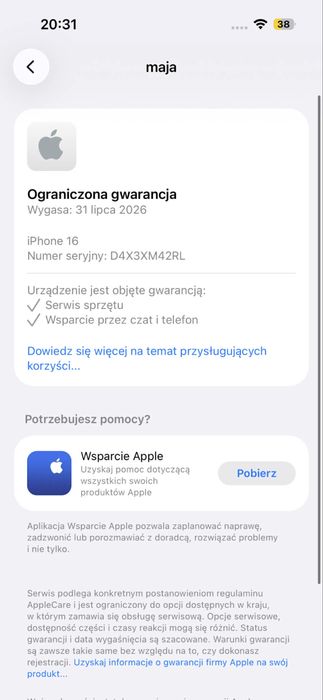 Iphone 16 128GB 100% kondycji baterii stan idealny gwarancja