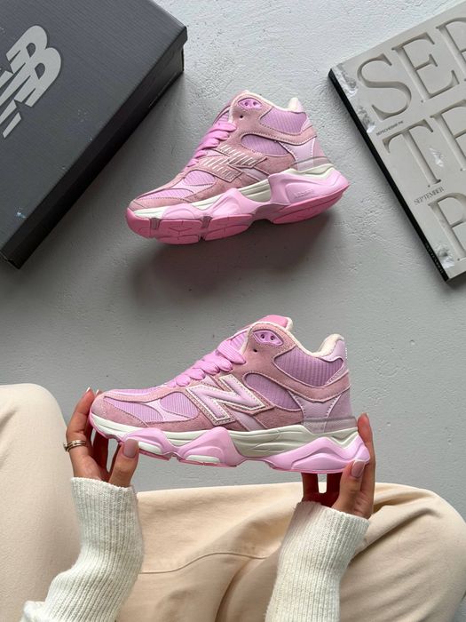 Кросівки з хутром New Balance 9060 High Pink premium зимові | Кроссовки жіночі