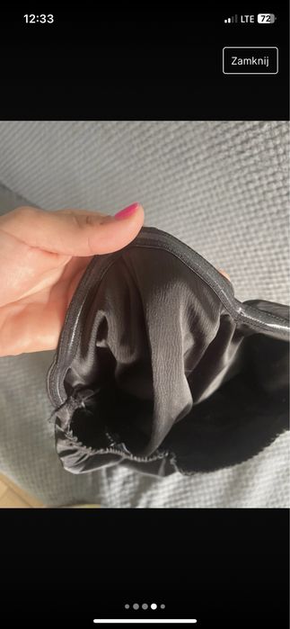 Mala czarna satynowa sukienka xs