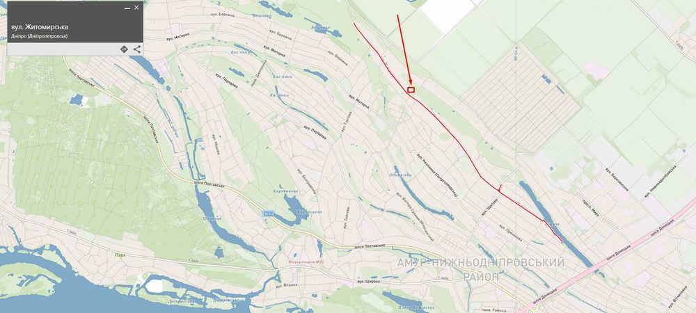 -15% Ділянка 10 соток під житловий будинок м.Дніпро, вул.Житомирська