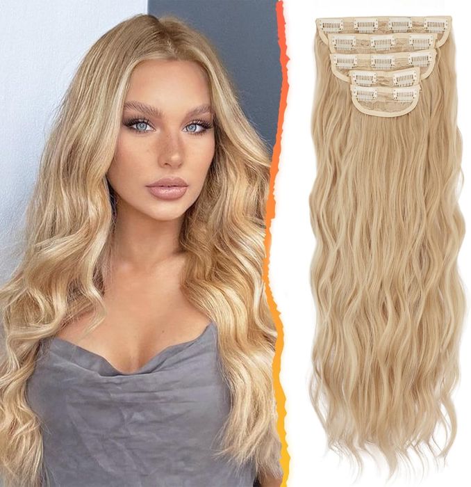 Pasma syntetyczne blond BARSDAR clip in 50 cm