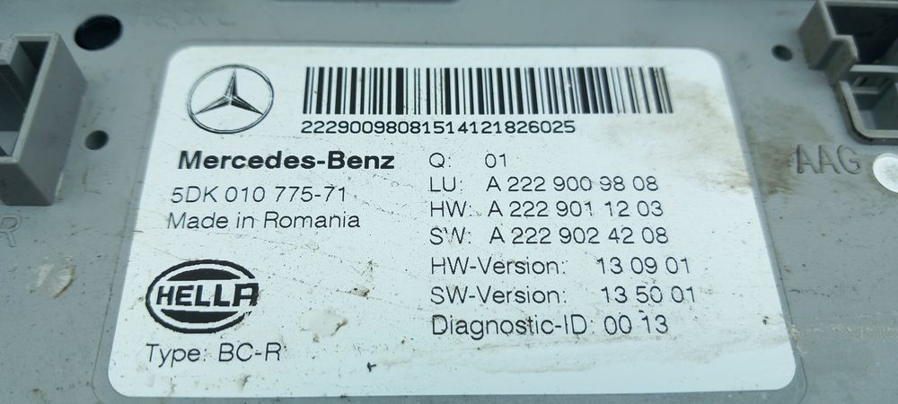 Caixa fusíveis / SAM / BSI MERCEDES-BENZ Classe S (W222, V222, X222)
