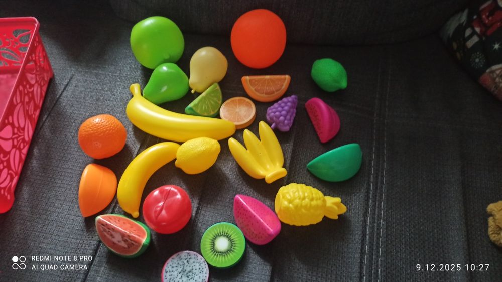 duży zestaw zabawkowych owoców dla dziecka Montessori kuchnia sklep