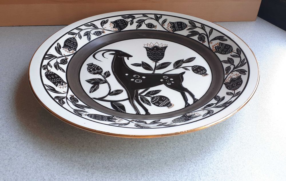 duża patera Chodzież Kwiatogal Cepelia talerz ręcznie malowany vintage