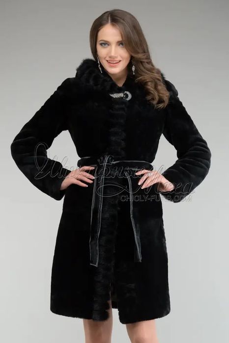 Шуба мутон+норка 46-48