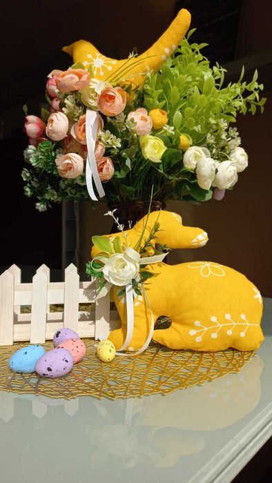 Великодні пташки кролик декор для дому інтер'єрі прикраси подарунок