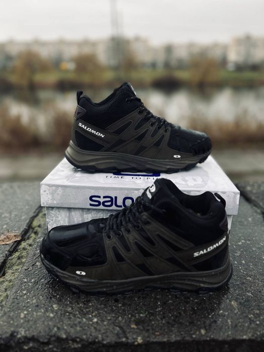 Кроссовки Salomon термо на зиму / кожаные саломоны gore-tex waterproof