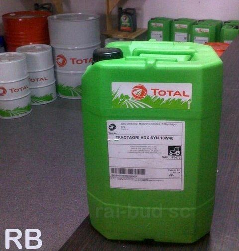 olej silnikowy total hdx syn 10w40 oleje total 20l