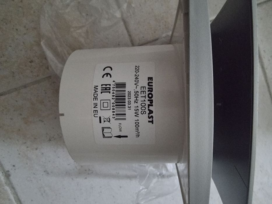 Exaustor / ventilador cinzento 100mm