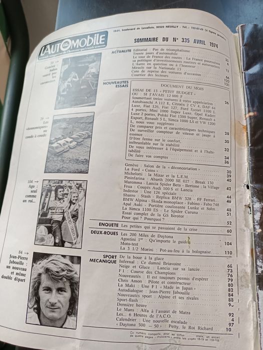 Revista L'Automobile número 335 Abril de 1974
