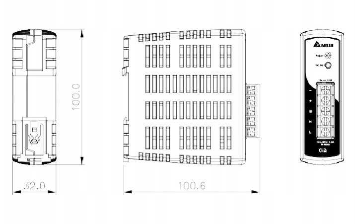 Nowy Zasilacz do taśm LED DELTA DRP 12V 15W na szynę DIN