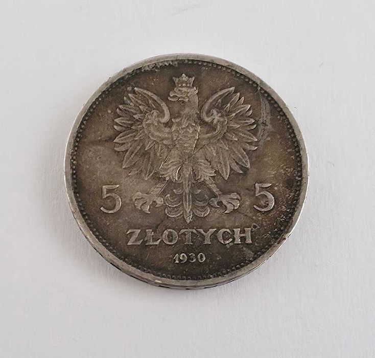 Moneta 5 Złotych 1930 rok - Sztandar - piękny stan -1 nie czyszczona