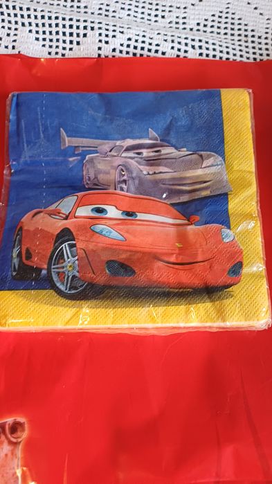 Toalha  e guardanapos  festa cars