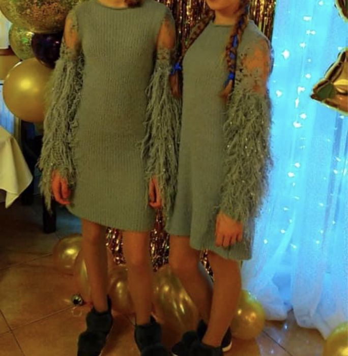 Тепла зимова в’язана сукня