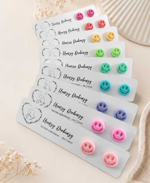 wywołaj uśmiech! KOLCZYKI Smiley! NOWE! HandMade Uroczy Drobiazg