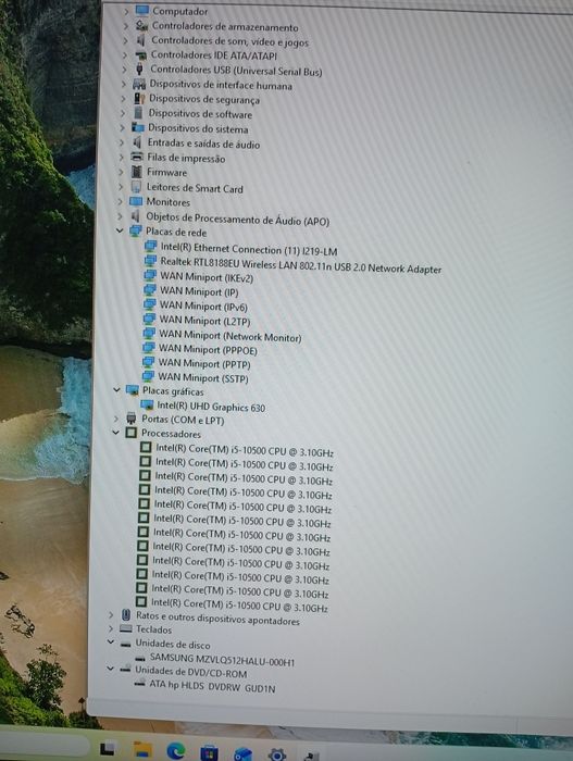 Computador HP Prodesk 400 G7 SFF I5 10500.
Processador	Inte