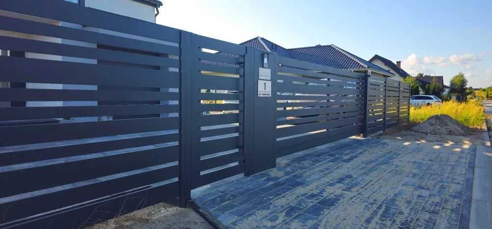 Bramy przesuwne, dwuskrzydłowe, furtki, przęsła- OGRODZENIE ALUMINIOWE