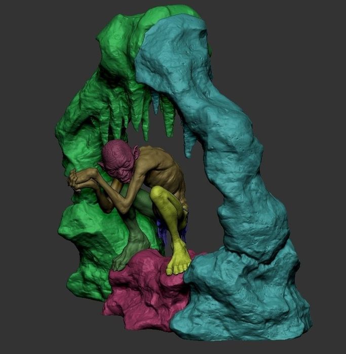 Figurka 3D  Gollum– Fan Art, druk 16K