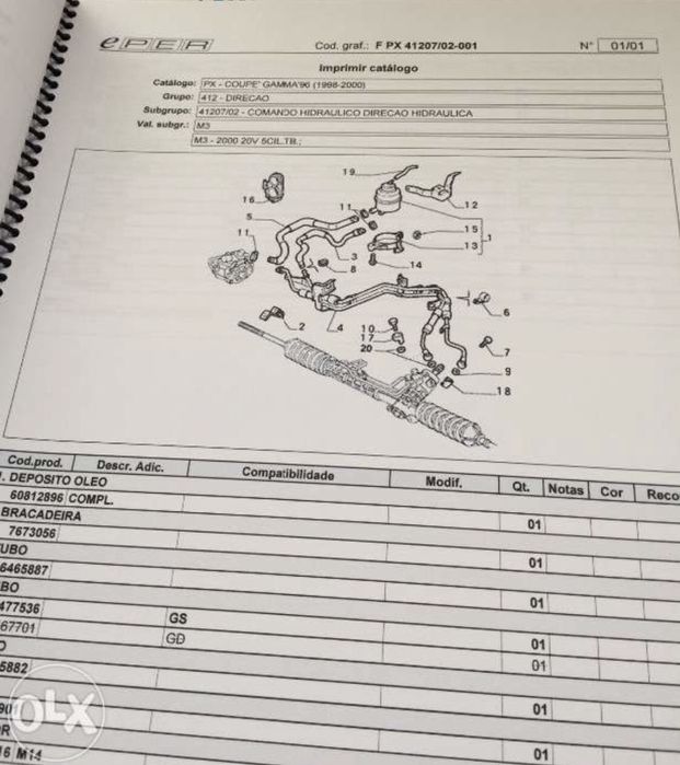 Manual de peças Fiat Coupe 20v Turbo