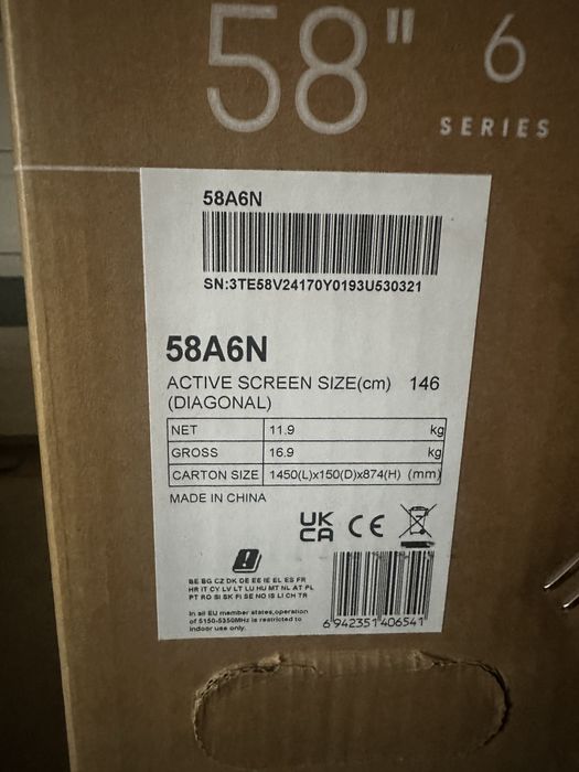 Hisense telewizor 58 cali uszkodzony