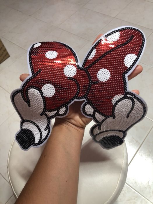 Laço da Minnie - Aplique em lantejoulas (novo)