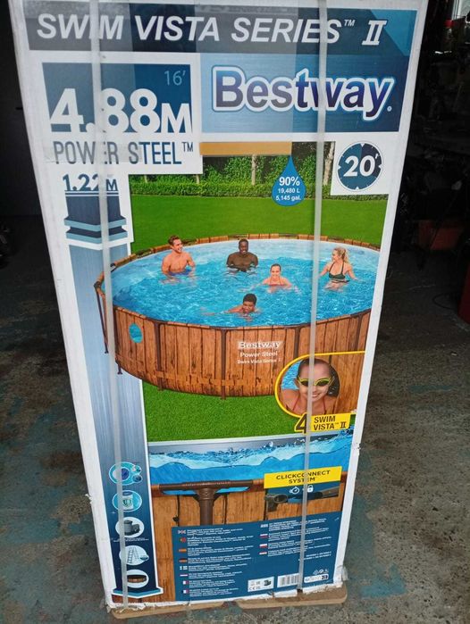 Basen ogrodowy, okrągły, 4,88, nowy