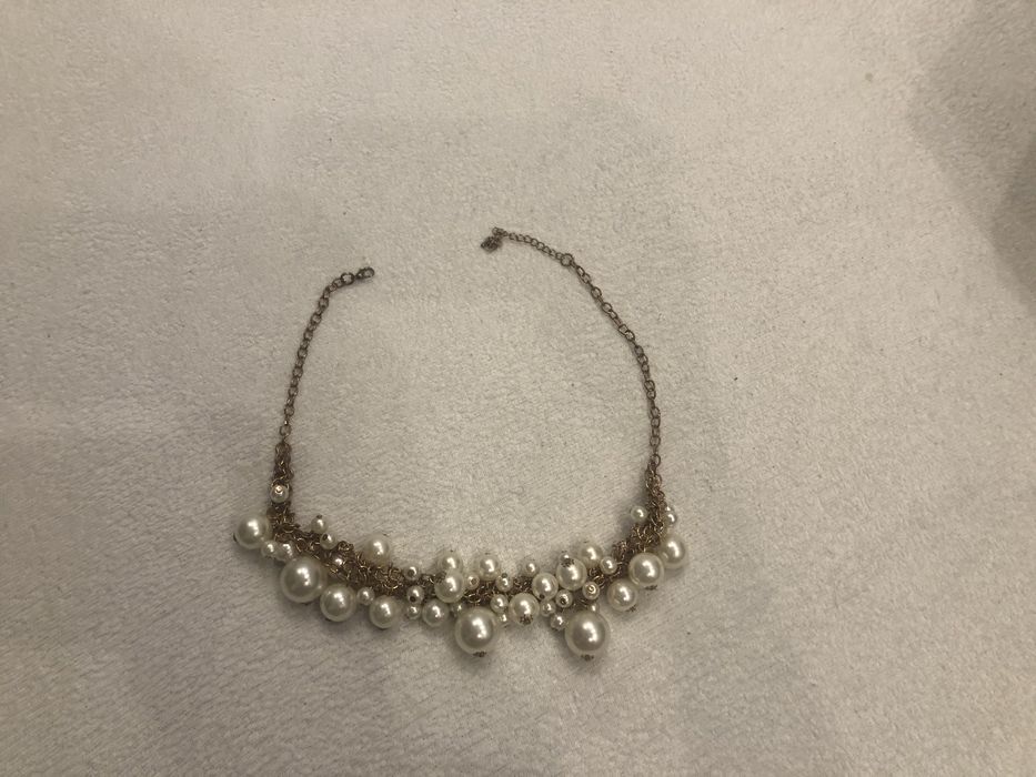 Vintage Kolia Naszyjnik kołnierzyk kołnierz colar glamour perły złoty