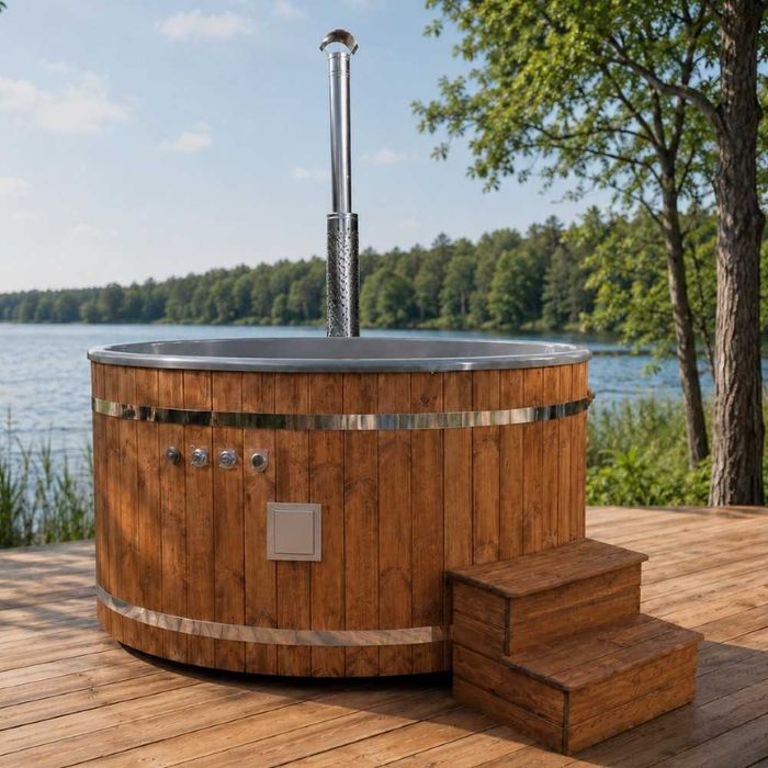 Balia ogrodowa z jacuzzi | Hydromasaż | Piec | Transport gratis
