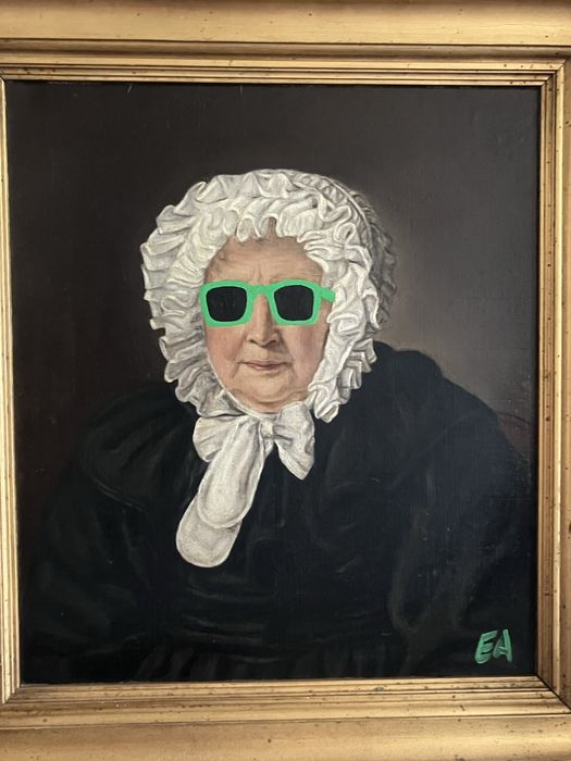 Oleo sobre tela Sec XIX / intervencao artista alemao