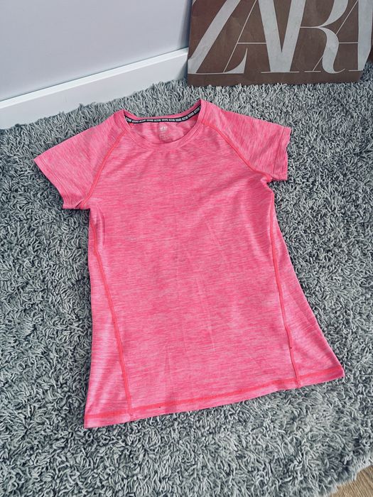 Rozowy elastyczny top damski HM rozm xs basic silownia trening sport