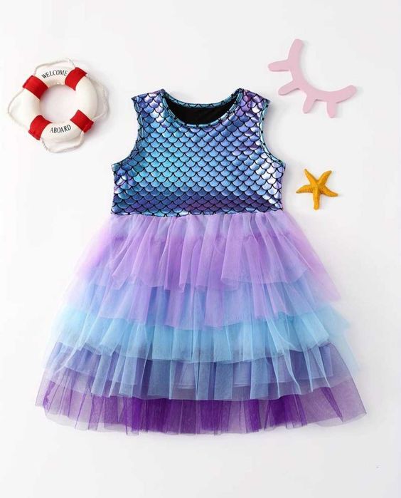 Nowa sukienka Syrenka Ariel, r. 116 przebranie bal