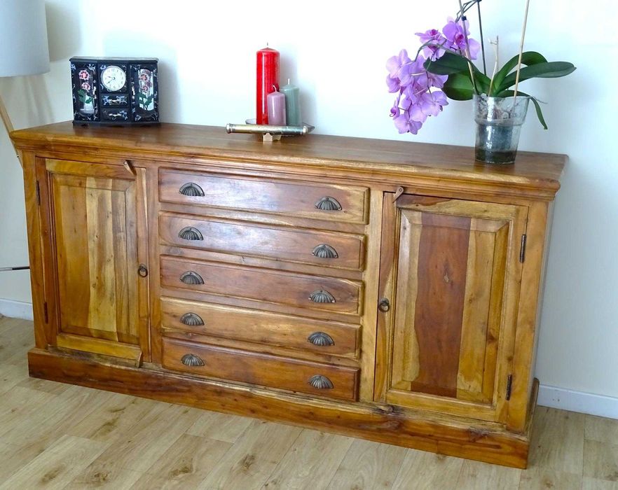 Kolonialna komoda / bieliźniarka z drewna egzotycznego - AlmiDecor