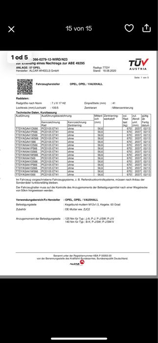 Felgi z czujnikami cisnienia OpelMokka Astra  lub inne 17