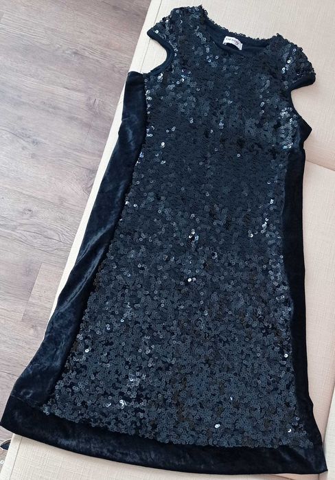 Karnawał sukienka czarna M cekiny ORSAY 38