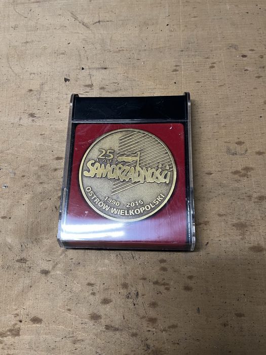 Medal kolekcjonerski mosiądz 25 samorządności Ostrów Wielkp