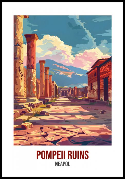 Plakat 61x91,5cm Pompeii Ruins, Neapol