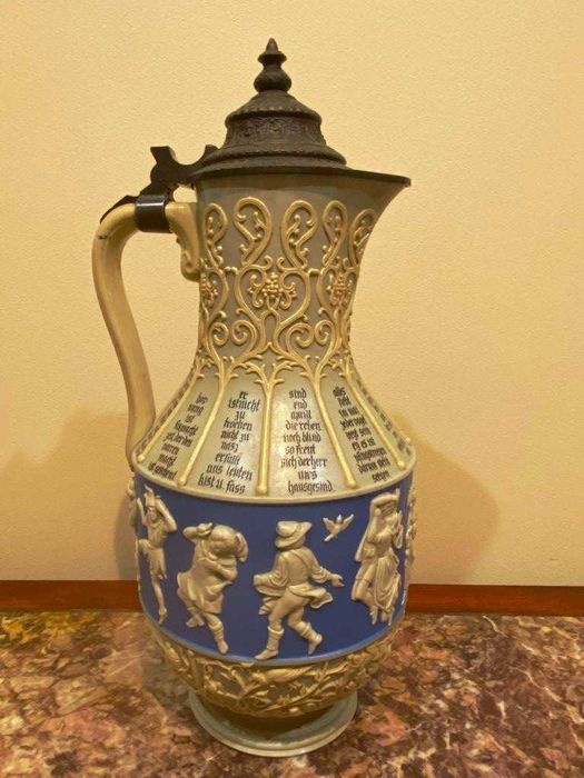 Kufel kolekcjonerski, Mettlach, duży, antyk