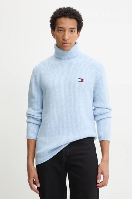 Свитер Tommy Hilfiger Jeans шерстяной мужской с горлом гольф оверсайз