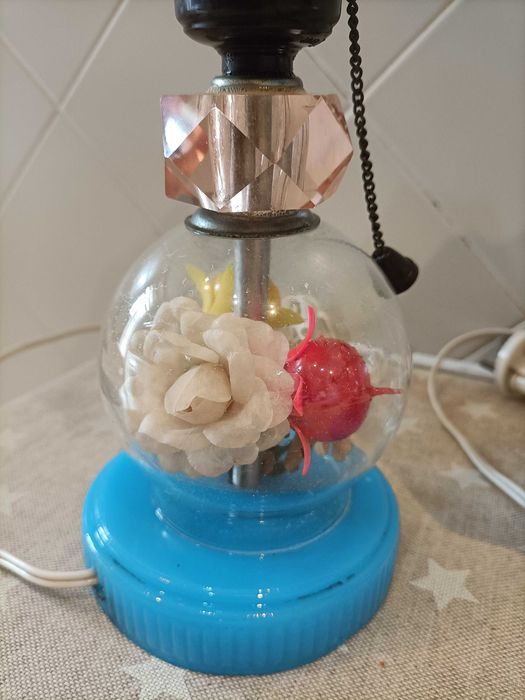 Vintage 60's Par Candeeiros Vidro Azul Opalino