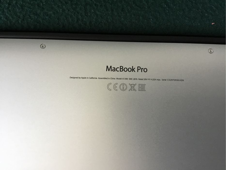 Apple MacBook PRO 15" 16/512 GB  A1398 + GRATIS mysz optyczna