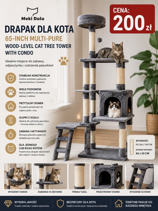 Meki Dulu Cat Tree Tower 65