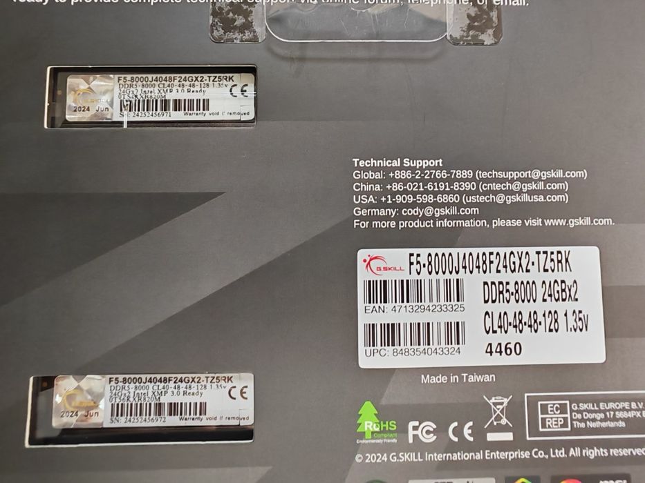 DDR5 48GB 2x 24Гб DIMM 8000MHz G.SKILL Trident Z5 RGB оперативна пам'ять для ПК KIT