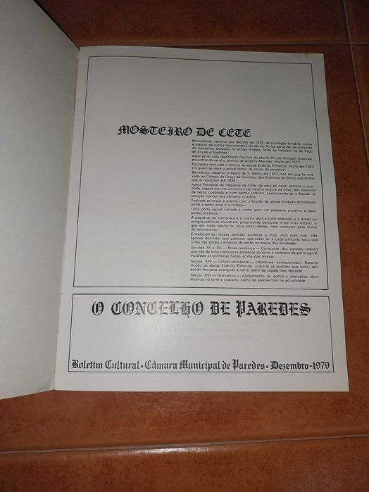 O Concelho de Paredes - boletim Cultural Dezembro 1979