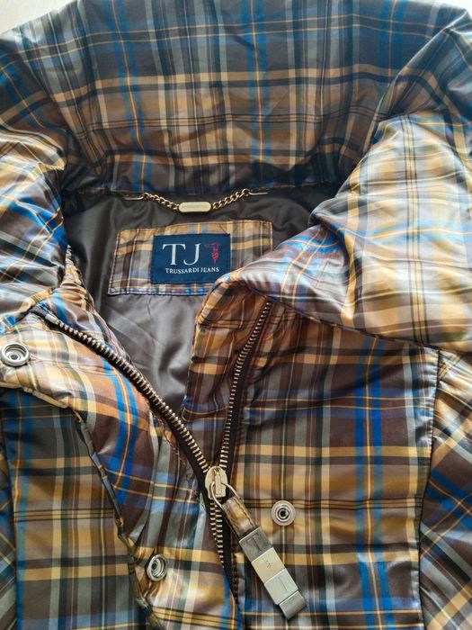 Trussardi Jeans kurtka przejściowa wiosenna/jesienna w kratę 42