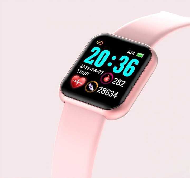 DAMSKI zegarek smartwatch dla kobiet sportowy różowy smartband żeński