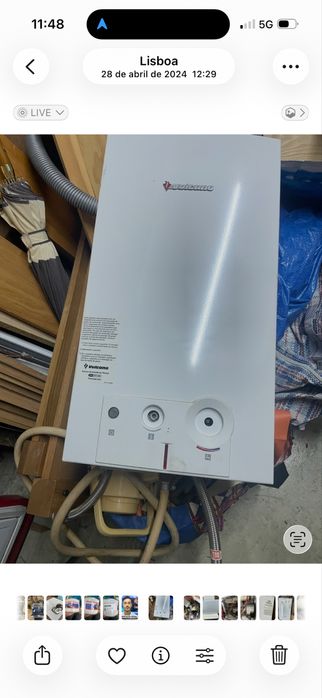 Aparelho de esquentar a agua a gaz