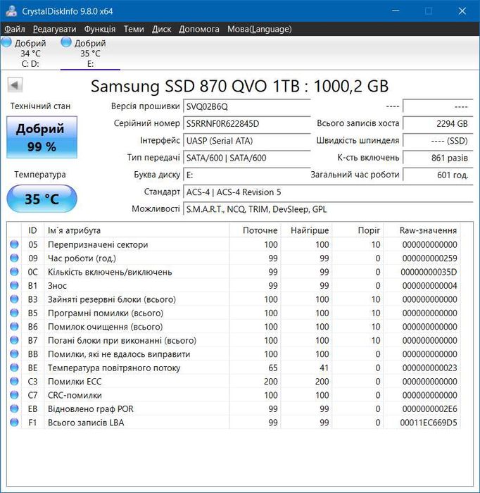SSD Samsung 870 QVO 1 TB