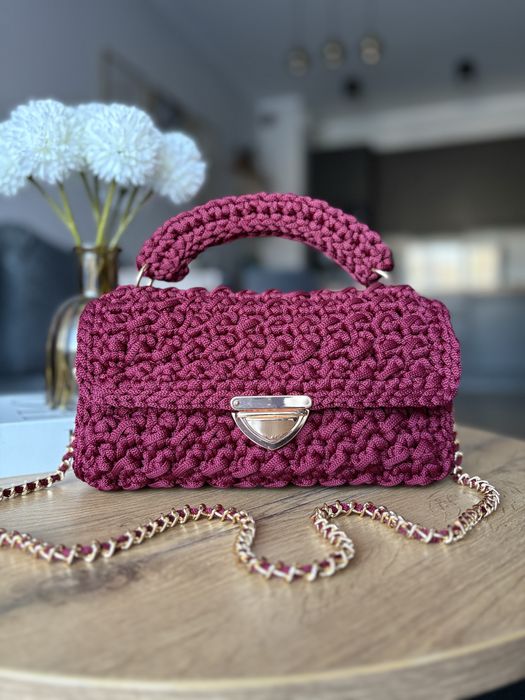 Torebka szydełkowa ze sznurka. Handmade